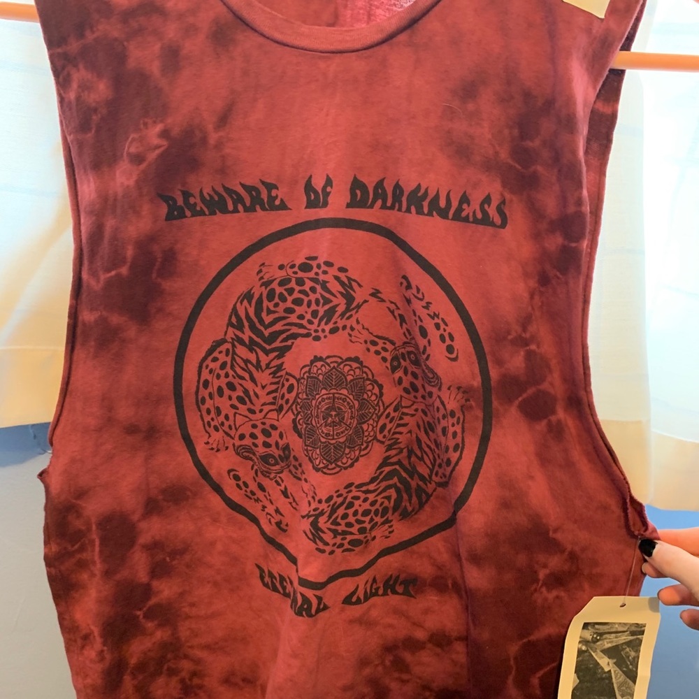 Obey Red Tie Dye Muscle Tee size extra small xs